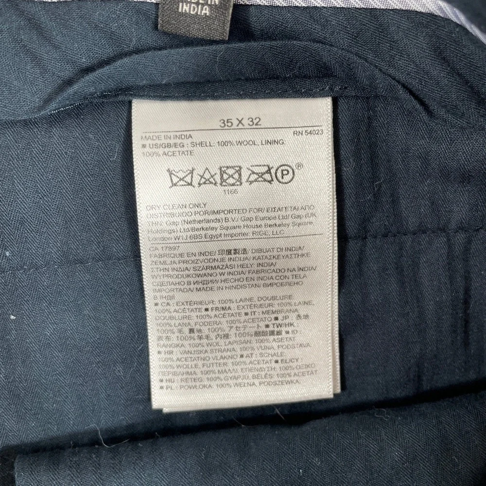 Banana Republic Dress Pants Mens 35x32 Navy Wool Modern Slim Italian Fabric